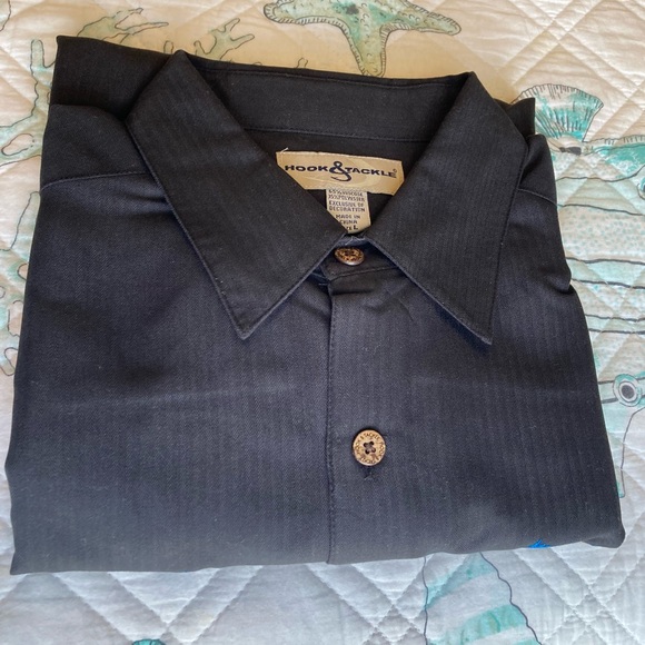 EUC - Hook & Tackle Marlin Swordfish Embroidered Button Up Dress Shirt - Picture 5 of 12